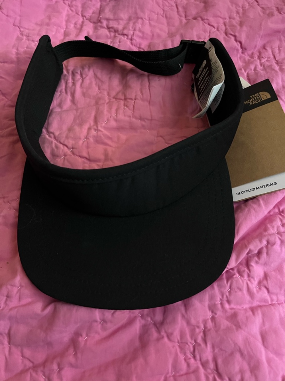 The North Face Black Visor with Logo Tab